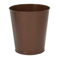 Value Collection - 28 Qt Brown Round Trash Can - Steel, 14-1/4" High - USA Tool & Supply