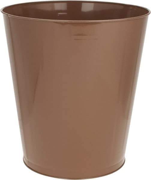 Value Collection - 46 Qt Brown Round Trash Can - Steel, 17" High - USA Tool & Supply