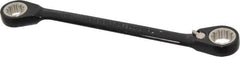 Proto - 3/8" x 7/16" 12 Point Spline Reversible Ratcheting Box Wrench - Double End, 7/8" Head Diam x 1/8" Head Thickness, 5-15/16" OAL, Steel, Black Chrome Finish - USA Tool & Supply