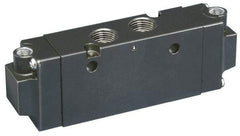 Parker - 4-Way Body Ported Stacking Solenoid Valve - 24 VDC, 2.7 CV Rate, 5.59" Long - USA Tool & Supply