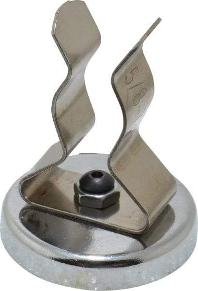 Mag-Mate - 11 Lb Max Pull Force, 1-29/32" Overall Height, 1.41" Diam, Ceramic Cup Magnet - Clamp Style, 7/8" Clamp Opening, Chrome Plated - USA Tool & Supply