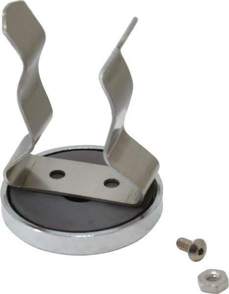 Mag-Mate - 11 Lb Max Pull Force, 2-1/32" Overall Height, 1.41" Diam, Ceramic Cup Magnet - Clamp Style, 1-1/8" Clamp Opening, Chrome Plated - USA Tool & Supply