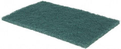 3M - 9" Long x 6" Wide x 0.4" Thick Scouring Pad - Medium-Duty, Green - USA Tool & Supply