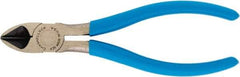 Channellock - 6" OAL, Diagonal Cutter - 27/32" Jaw Length x 13/16" Jaw Width, Oval Head, Plastic Dipped Handle - USA Tool & Supply