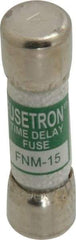 Cooper Bussmann - 250 VAC, 15 Amp, Time Delay General Purpose Fuse - Fuse Holder Mount, 1-1/2" OAL, 10 at AC kA Rating, 13/32" Diam - USA Tool & Supply