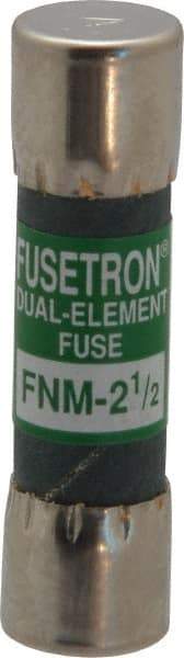 Cooper Bussmann - 250 VAC, 2.5 Amp, Time Delay General Purpose Fuse - Fuse Holder Mount, 1-1/2" OAL, 10 at 125 V kA Rating, 13/32" Diam - USA Tool & Supply