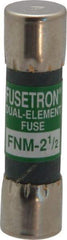 Cooper Bussmann - 250 VAC, 2.5 Amp, Time Delay General Purpose Fuse - Fuse Holder Mount, 1-1/2" OAL, 10 at 125 V kA Rating, 13/32" Diam - USA Tool & Supply