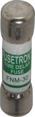 Cooper Bussmann - 250 VAC, 30 Amp, Time Delay General Purpose Fuse - Fuse Holder Mount, 1-1/2" OAL, 10 at AC kA Rating, 13/32" Diam - USA Tool & Supply