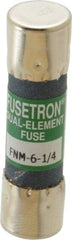 Cooper Bussmann - 250 VAC, 6.25 Amp, Time Delay General Purpose Fuse - Fuse Holder Mount, 1-1/2" OAL, 10 at 125 V kA Rating, 13/32" Diam - USA Tool & Supply