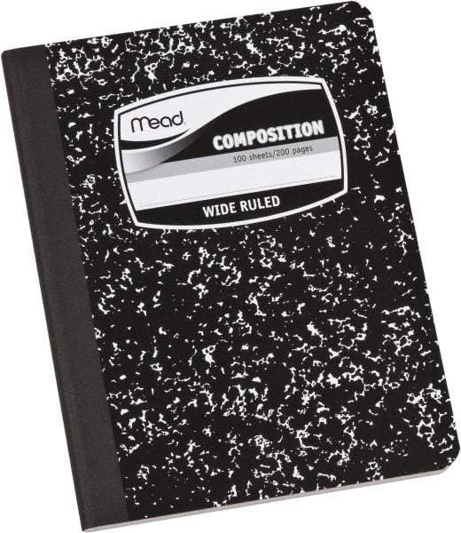 Mead - 100 Sheet, 7-1/2 x 9-3/4", Composition Book - White - USA Tool & Supply