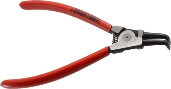 Knipex - External Retaining Ring Pliers - 6-3/4" OAL, Bent Nose - USA Tool & Supply