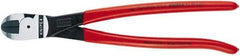 Knipex - 10" OAL, 9/64" Capacity, Diagonal Cutter - 1-1/8" Jaw Length x 1-1/8" Jaw Width, Round/Center-Cut Head, Plastic Coated Handle - USA Tool & Supply