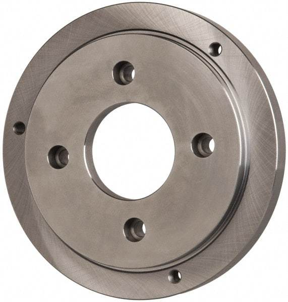 Buck Chuck Company - Adapter Back Plate for 8" Diam Self Centering Lathe Chucks - A1/A2-5 Mount, 2.39" Through Hole Diam, 6.283mm ID, 7.87" OD, 0.714" Flange Height, Steel - USA Tool & Supply