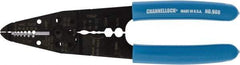 Channellock - 22 to 10 AWG Capacity Wire Stripper/Crimper - 8-1/4" OAL, Plastic Cushion Handle - USA Tool & Supply