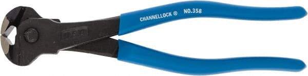 Channellock - 8" OAL, End Cutting Pliers - 11/32" Jaw Length x 1-19/32" Jaw Width, Plastic Dipped Handle - USA Tool & Supply