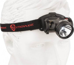 Streamlight - White LED Bulb, 50 Lumens, Hands-free Flashlight - Black Plastic Body, 2 AAA Alkaline Batteries Included - USA Tool & Supply