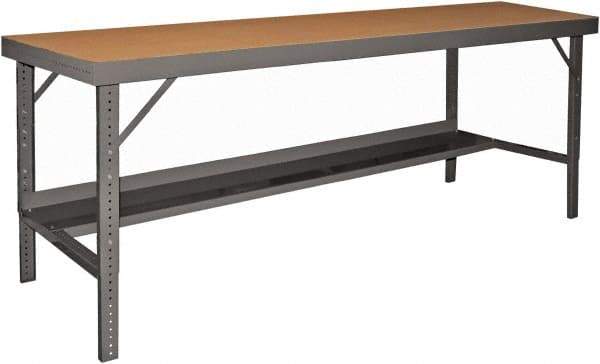 Durham - 96 Wide x 48" Deep x 26" High, Steel Workbench - Folding Legs, Gray - USA Tool & Supply