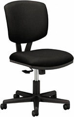 Hon - 18-3/4" High Pneumatic Height Adjustable Chair - 18" Wide x 18" Deep, 100% Polyester Seat, Black - USA Tool & Supply