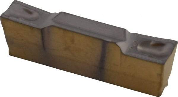 Iscar - 4002GRIP Y Grade IC808, 4mm Cutting Width Carbide Grooving Insert - 2.4mm Max Depth of Cut, Neutral, 0.2mm Corner Radius, TiAlN Finish - USA Tool & Supply