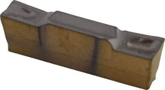 Iscar - 4002GRIP Y Grade IC808, 4mm Cutting Width Carbide Grooving Insert - 2.4mm Max Depth of Cut, Neutral, 0.2mm Corner Radius, TiAlN Finish - USA Tool & Supply