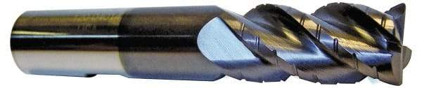 ProMax - 9/32" Diam, 1/2" LOC, 4 Flute Solid Carbide Roughing & Finishing Corner Radius End Mill - AlTiN Finish, 2-1/2" OAL, 5/16" Shank Diam, Straight Shank, 40° Helix, Centercutting, Stub Length - USA Tool & Supply