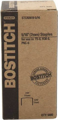 Stanley Bostitch - 1/4" Long x 7/16" Wide, 24 Gauge Crowned Construction Staple - Steel, Chisel Point - USA Tool & Supply