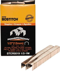 Stanley Bostitch - 1/2" Long x 7/16" Wide, 24 Gauge Crowned Construction Staple - Steel, Chisel Point - USA Tool & Supply