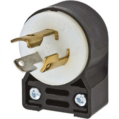 Locking Inlet: Plug, Industrial, L5-15P, 125V, Black & White Grounding, 15A, Nylon, 2 Poles, 3 Wire