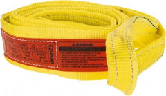 Lift-All - 12' Long x 3" Wide, 4,800 Lb Vertical Capacity, 1 Ply, Polyester Web Sling - 3,800 Lb Choker Capacity, Yellow - USA Tool & Supply