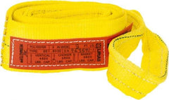 Lift-All - 8' Long x 3" Wide, 4,800 Lb Vertical Capacity, 1 Ply, Polyester Web Sling - 3,800 Lb Choker Capacity, Yellow - USA Tool & Supply