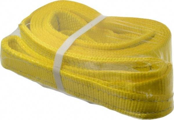 Lift-All - 12' Long x 3" Wide, 4,800 Lb Vertical Capacity, 1 Ply, Polyester Web Sling - 3,800 Lb Choker Capacity, Yellow - USA Tool & Supply