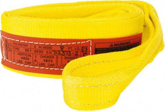 Lift-All - 8' Long x 3" Wide, 4,800 Lb Vertical Capacity, 1 Ply, Polyester Web Sling - 3,800 Lb Choker Capacity, Yellow - USA Tool & Supply