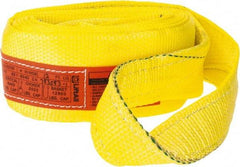 Lift-All - 12' Long x 4" Wide, 6,400 Lb Vertical Capacity, 1 Ply, Polyester Web Sling - 5,000 Lb Choker Capacity, Yellow - USA Tool & Supply