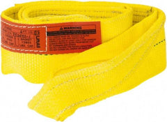 Lift-All - 6' Long x 4" Wide, 6,400 Lb Vertical Capacity, 1 Ply, Polyester Web Sling - 5,000 Lb Choker Capacity, Yellow - USA Tool & Supply
