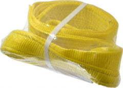 Lift-All - 8' Long x 4" Wide, 6,400 Lb Vertical Capacity, 1 Ply, Polyester Web Sling - 5,000 Lb Choker Capacity, Yellow - USA Tool & Supply