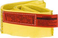 Lift-All - 4' Long x 4" Wide, 6,400 Lb Vertical Capacity, 1 Ply, Polyester Web Sling - 5,000 Lb Choker Capacity, Yellow - USA Tool & Supply