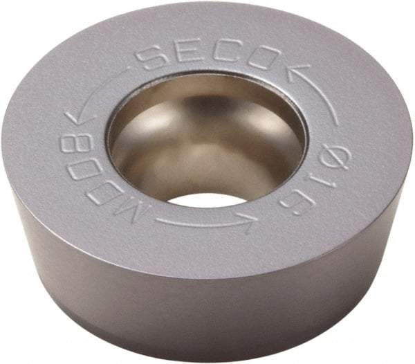 Seco - RPKW2006M0 MD22 Grade F25M Carbide Milling Insert - TiAlN/TiN Finish, 1/4" Thick, 0.787" Inscribed Circle - USA Tool & Supply