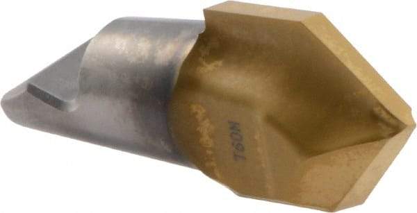 Seco - MM16 M06 Grade T60M Carbide Center Drill Milling Tip Insert - TiAlN/TiN Finish, 2 Flutes, 3/4" Cutting Diam, 0.378" Depth of Cut, 0.872" Extension, 0.421" Cnr Rad - USA Tool & Supply