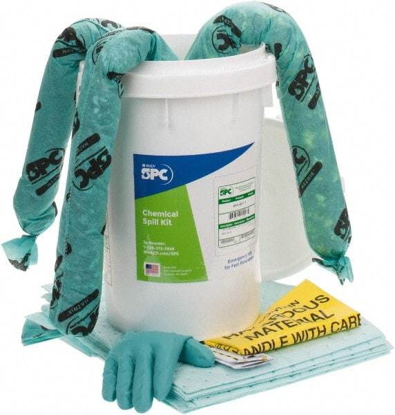 Brady SPC Sorbents - 6 Gal Capacity Hazardous Materials Spill Kit - 6.5 Gal Bucket - USA Tool & Supply