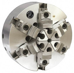Gibraltar - 6 Jaws, 10" Diam, Self Centering Manual Lathe Chuck - Adjustable, Reversible, 2.835" Through Hole Diam, Forged Steel - USA Tool & Supply