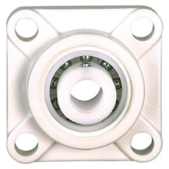 Made in USA - 3-25/64" OAL x 1-3/32" OAH Mounted Bearing/Pillow Block - 78 Lb Dyn Cap, Polyester - USA Tool & Supply