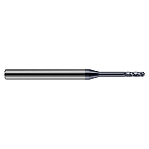 ‎3/64″ Dia. × 1/8″ Shank × 0.141″ DOC × 1-1/2″ OAL, Carbide AlTiN, Standard , 4 Flute, Ballnose End Mill