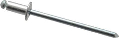 RivetKing - Size 42 Dome Head Aluminum Open End Blind Rivet - Steel Mandrel, 0.063" to 1/8" Grip, 1/4" Head Diam, 0.129" to 0.133" Hole Diam, 0.275" Length Under Head, 1/8" Body Diam - USA Tool & Supply