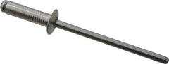 RivetKing - Size 45 Dome Head Aluminum Open End Blind Rivet - Steel Mandrel, 0.251" to 0.312" Grip, 1/4" Head Diam, 0.129" to 0.133" Hole Diam, 0.462" Length Under Head, 1/8" Body Diam - USA Tool & Supply