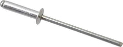 RivetKing - Size 46 Dome Head Aluminum Open End Blind Rivet - Steel Mandrel, 0.313" to 3/8" Grip, 1/4" Head Diam, 0.129" to 0.133" Hole Diam, 0.525" Length Under Head, 1/8" Body Diam - USA Tool & Supply