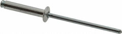 RivetKing - Size 48 Dome Head Aluminum Open End Blind Rivet - Steel Mandrel, 0.376" to 1/2" Grip, 1/4" Head Diam, 0.129" to 0.133" Hole Diam, 0.65" Length Under Head, 1/8" Body Diam - USA Tool & Supply