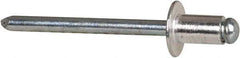 RivetKing - Size 62 Dome Head Aluminum Open End Blind Rivet - Steel Mandrel, 0.02" to 1/8" Grip, 3/8" Head Diam, 0.192" to 0.196" Hole Diam, 0.325" Length Under Head, 3/16" Body Diam - USA Tool & Supply