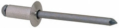 RivetKing - Size 64 Dome Head Aluminum Open End Blind Rivet - Steel Mandrel, 0.188" to 1/4" Grip, 3/8" Head Diam, 0.192" to 0.196" Hole Diam, 0.45" Length Under Head, 3/16" Body Diam - USA Tool & Supply