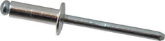 RivetKing - Size 66 Dome Head Aluminum Open End Blind Rivet - Steel Mandrel, 0.251" to 3/8" Grip, 3/8" Head Diam, 0.192" to 0.196" Hole Diam, 0.575" Length Under Head, 3/16" Body Diam - USA Tool & Supply