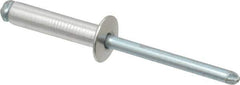 RivetKing - Size 610 Dome Head Aluminum Open End Blind Rivet - Steel Mandrel, 0.501" to 5/8" Grip, 3/8" Head Diam, 0.192" to 0.196" Hole Diam, 0.825" Length Under Head, 3/16" Body Diam - USA Tool & Supply